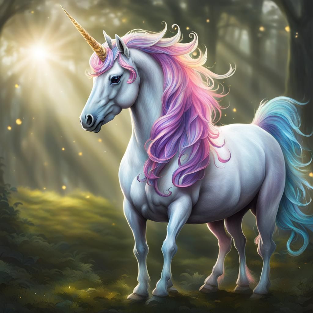 Image of a Solitary Magical Unicorn