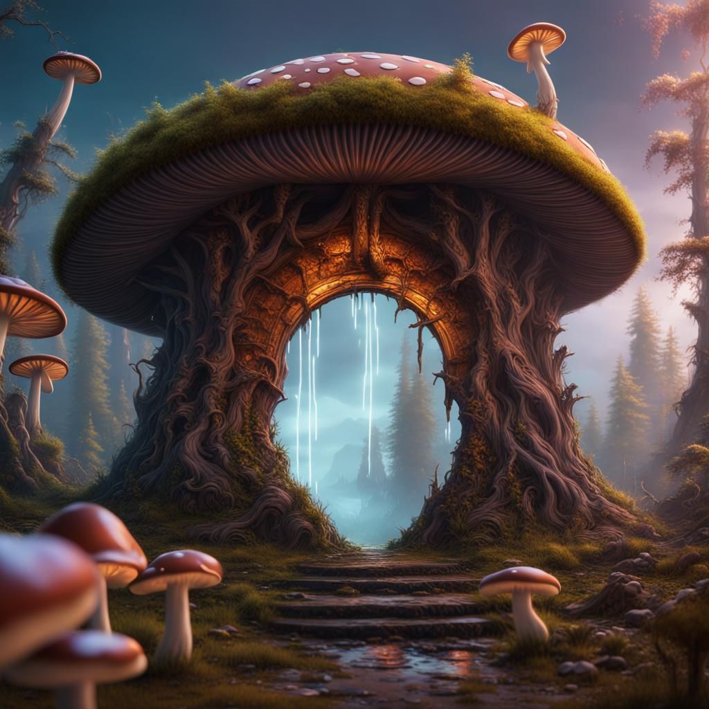 Fantastical Mushroom Portal Concept Art