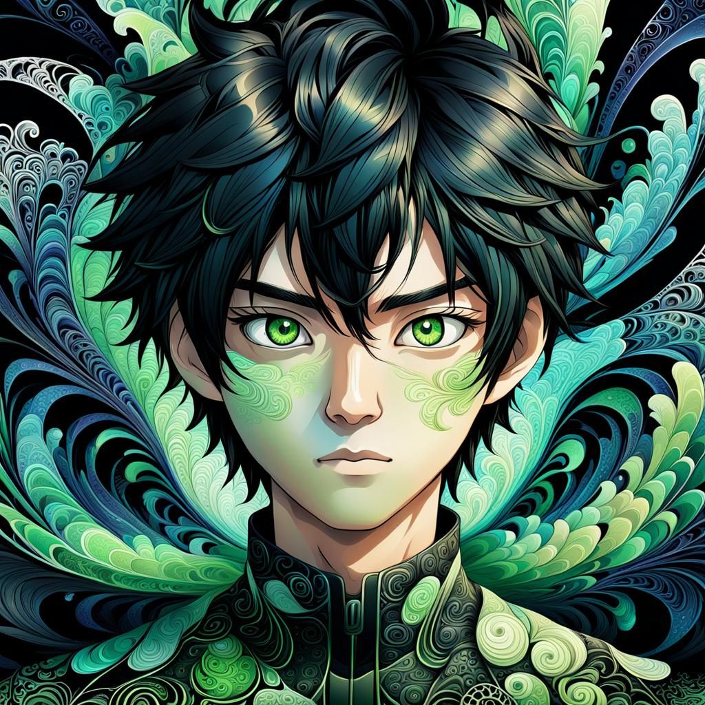 Handsome Korean-Japanese Boy: Anime Portrait