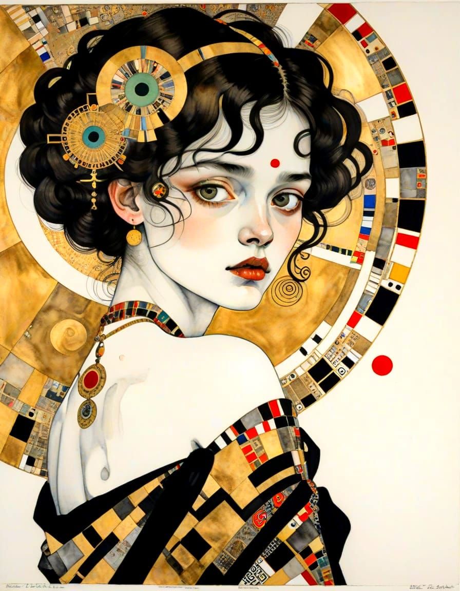 Artistic Visions Fused: Ink, Watercolor, and Precious Metals