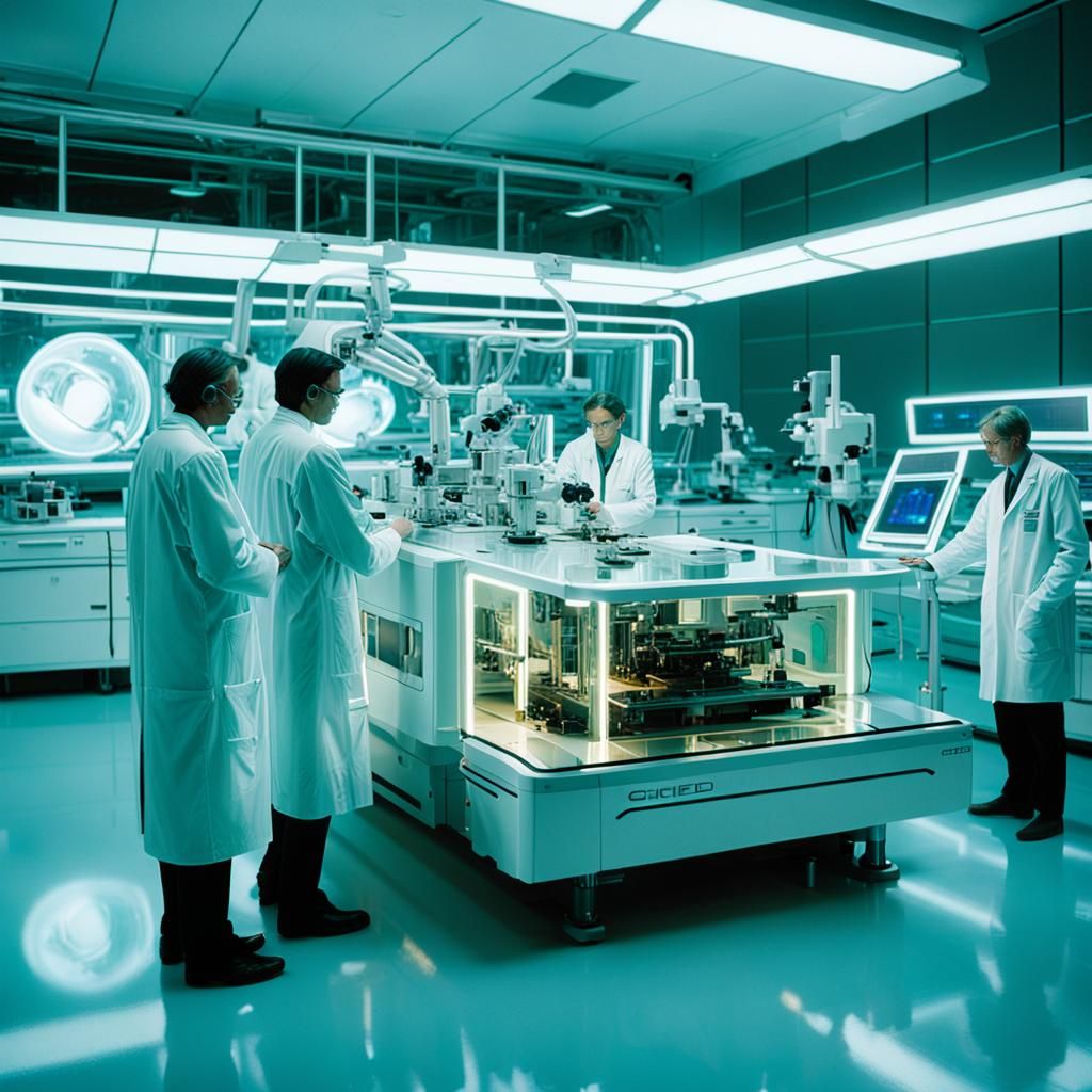 Futuristic Lab Scene in Cinematic Style