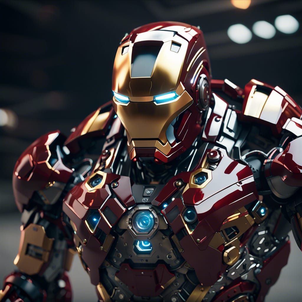 Iron Man Ground Level Mech in Sci-Fi Style