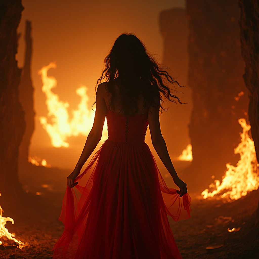 Ethereal Guide Leading to Fiery Underworld