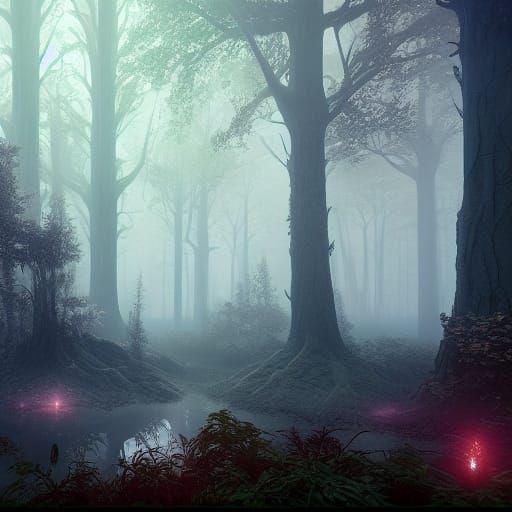 Misty Forest Matte Painting in Unreal Engine