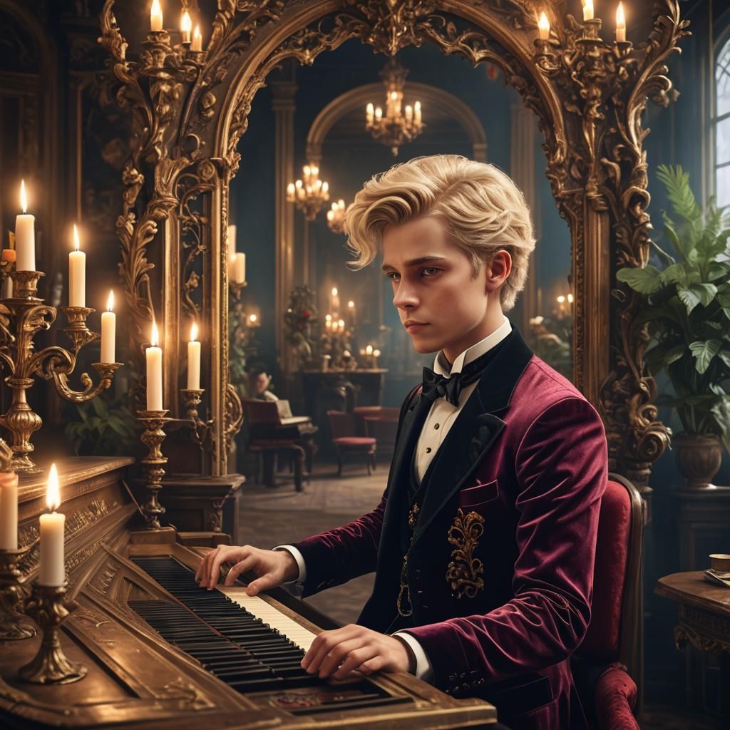 Reginald at the Harpsichord