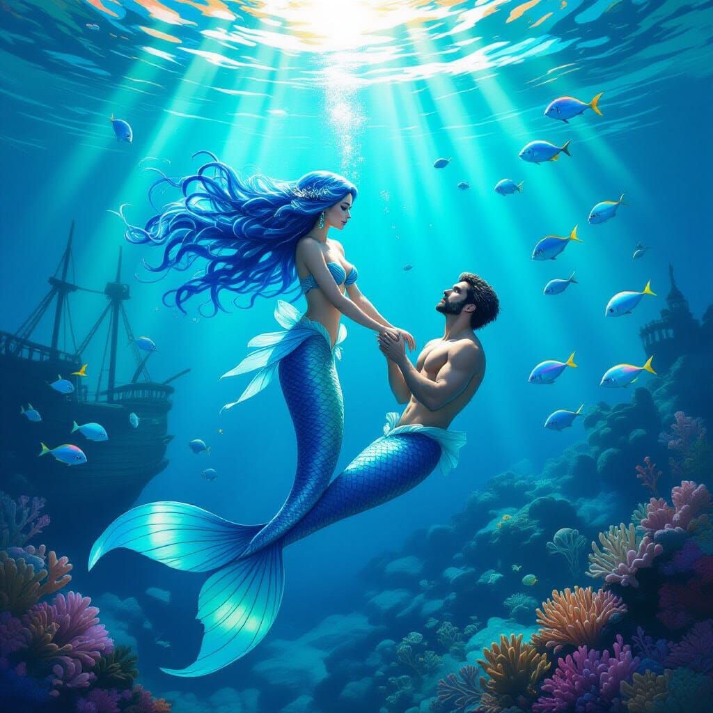 Mermaid Rescues Man From Coral Reef Depths