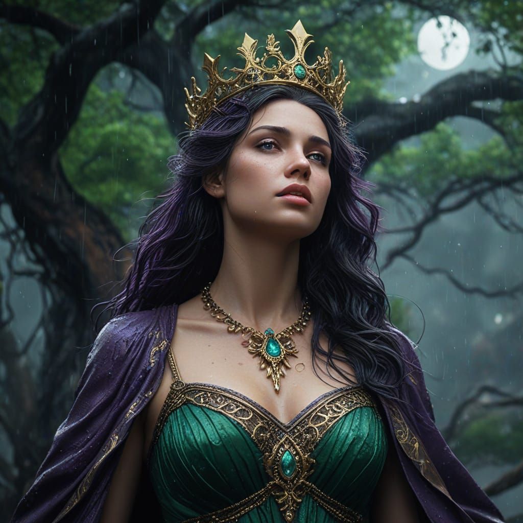 Goddess of the Ruins in Hyper-Realistic Fantasy Illustration