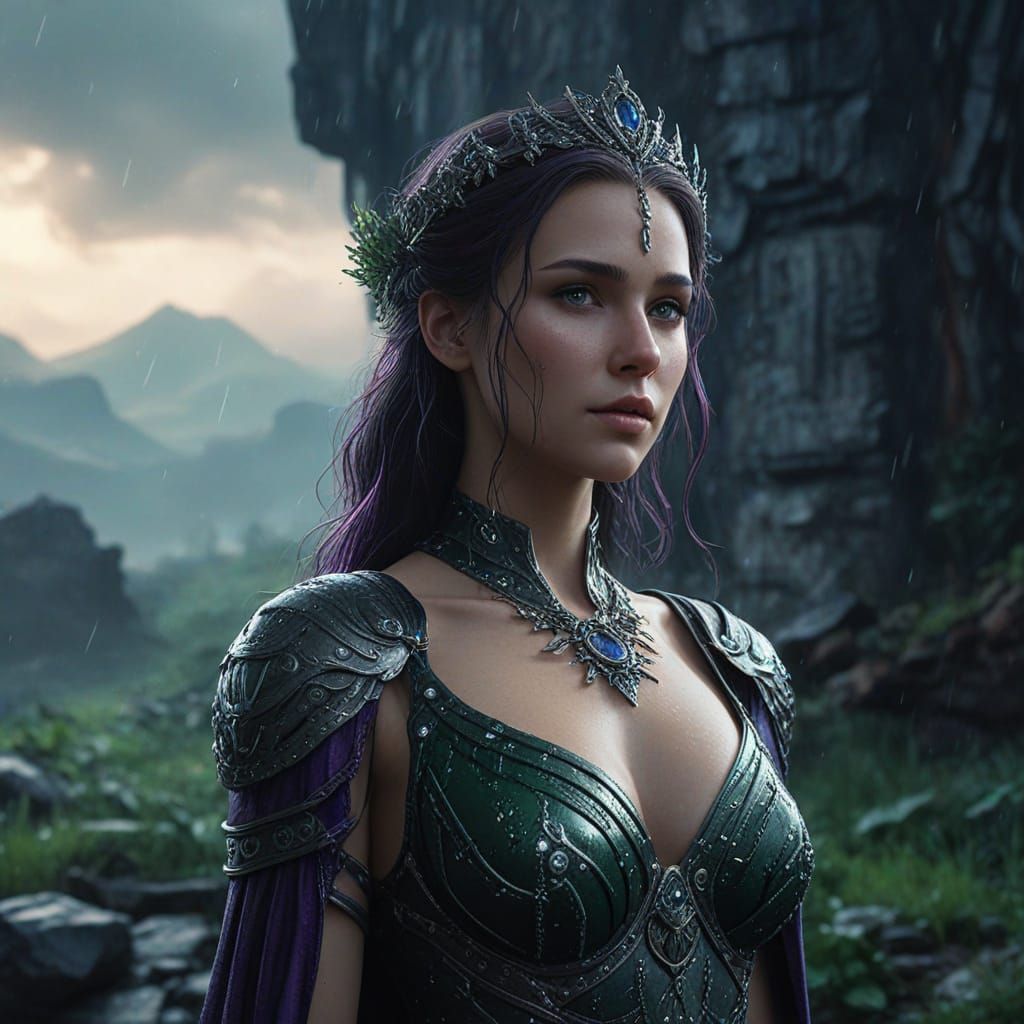 Dark Fantasy Goddess in Ruins