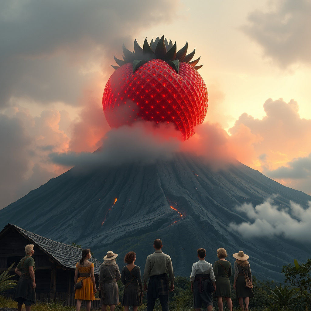 Volcano Strawberry: Epic Cinematic Digital Matte Painting