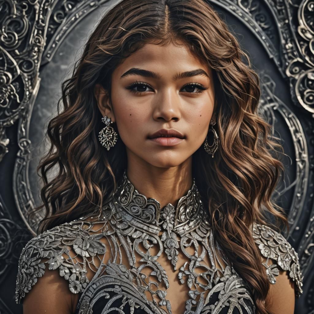 Hyperrealistic Portrait of Zendaya in High Definition