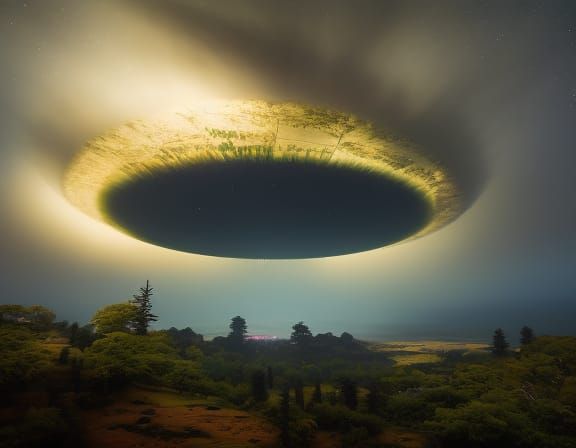 UFO and Aliens in Forest at Night in 8K