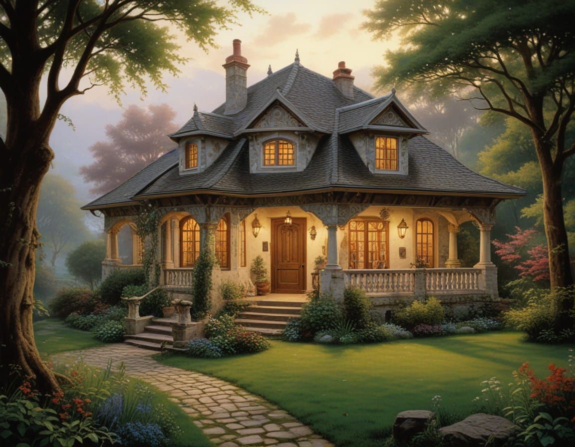 Whimsical Baroque Birth Scene in Traditional Aestheticism St...