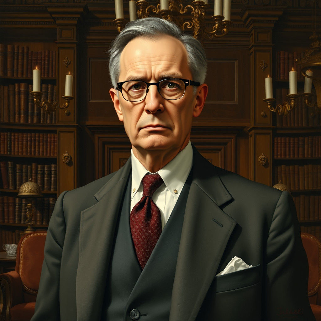 Classic Portrait of a Distinguished Gentleman in Library