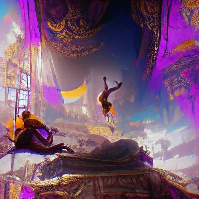 Dynamic Backflip in Dark Fantasy Style