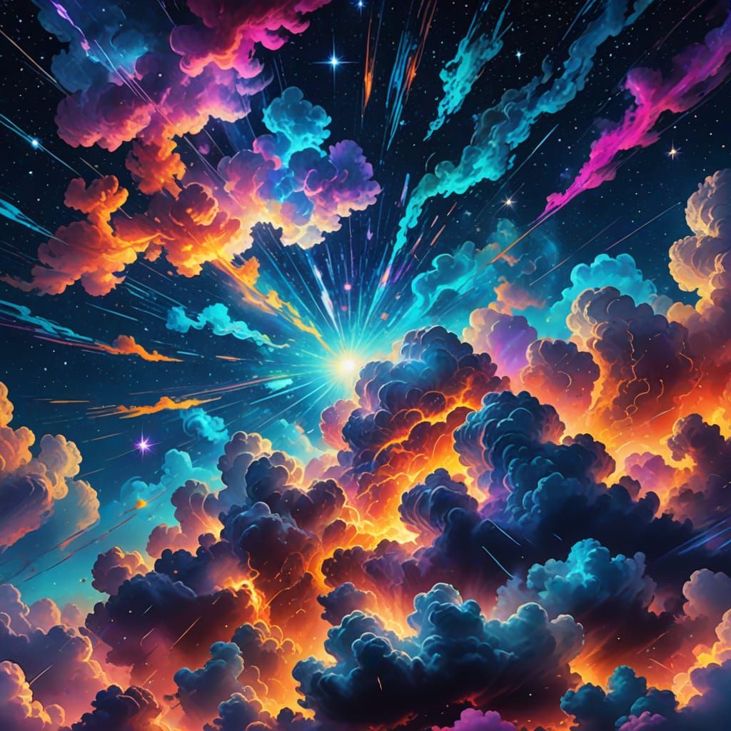 Radiant Cosmic Illustration in Astral Art Style