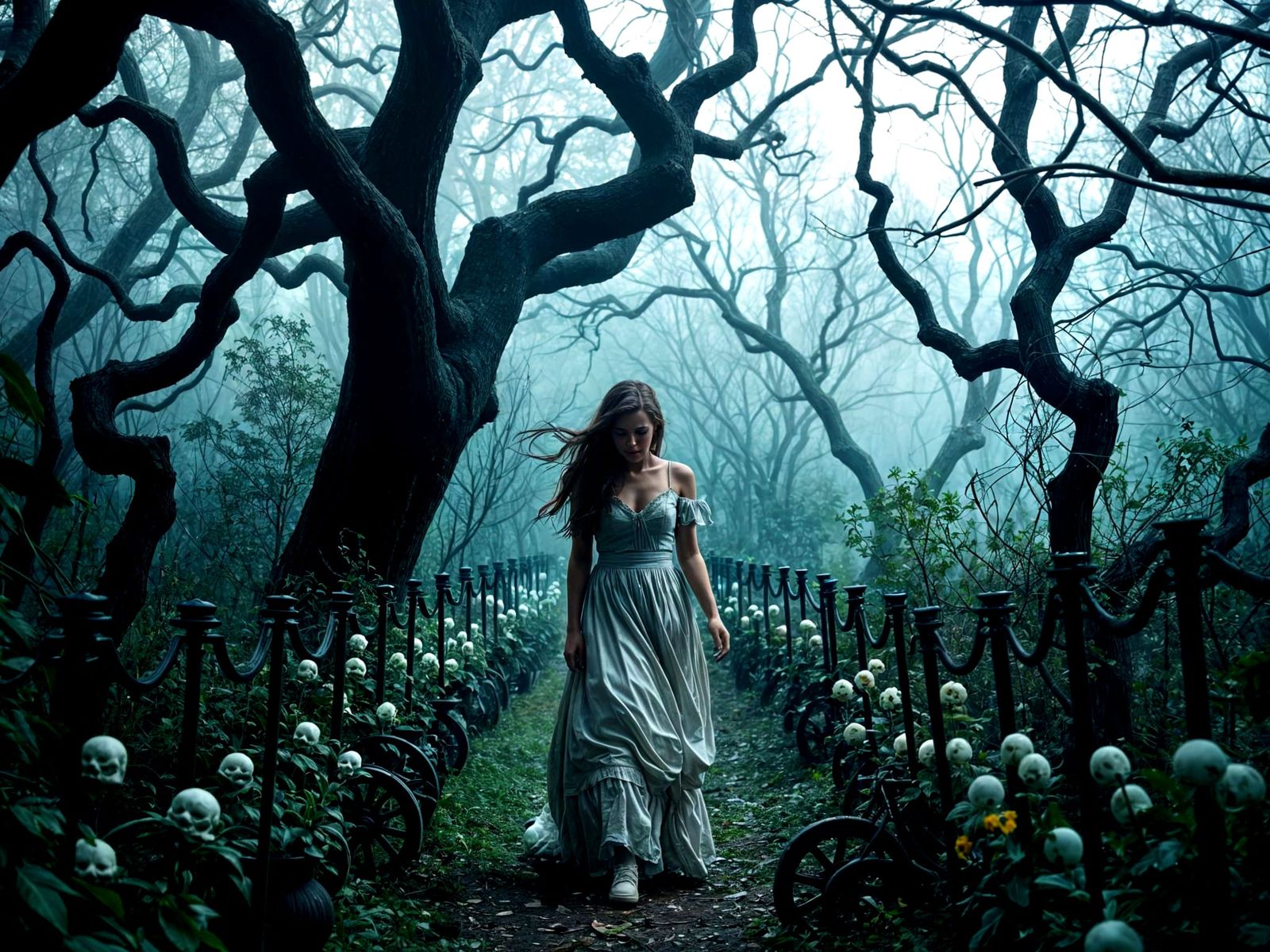 A Creepy Garden Scene