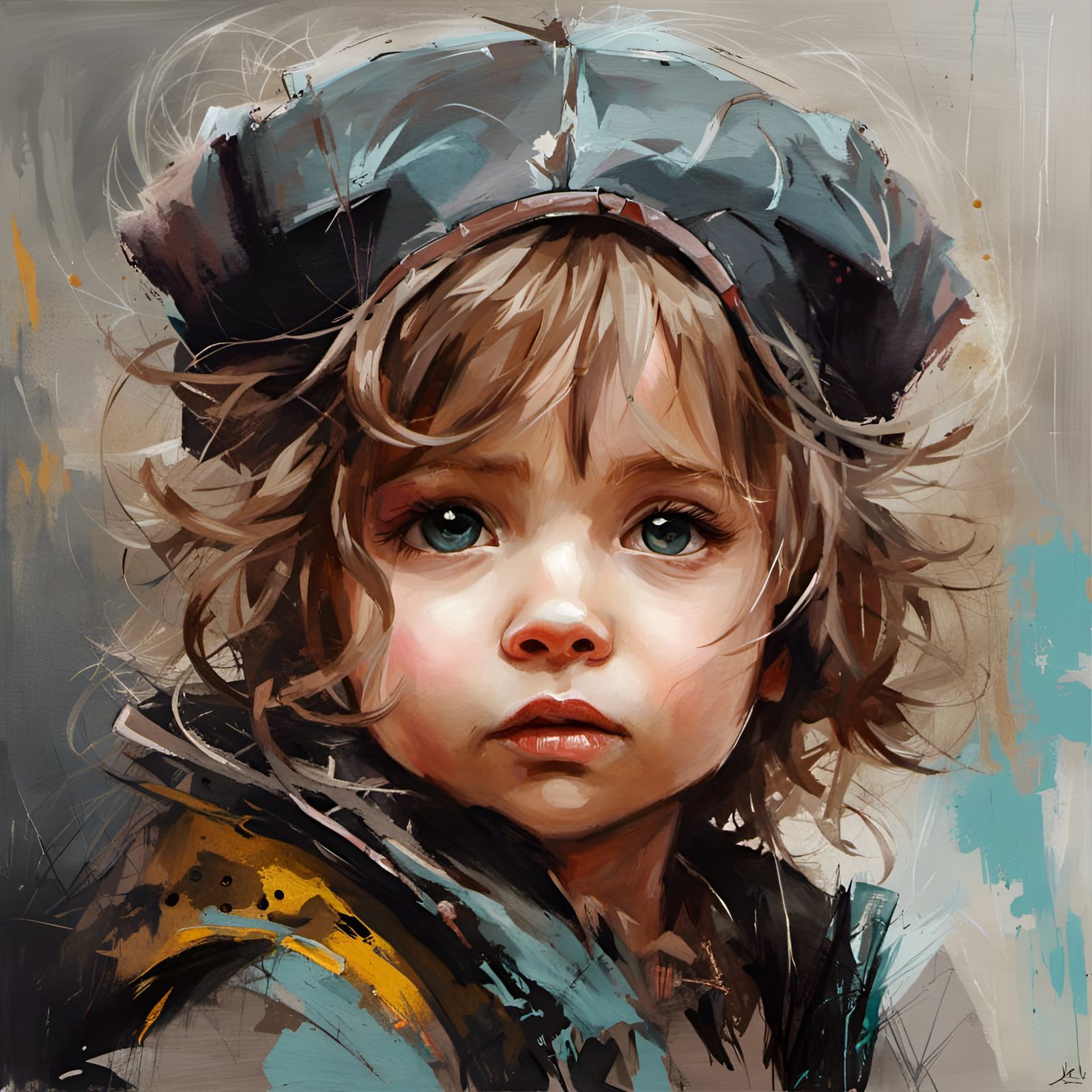 Adorable Oil Painting in Expressive Style