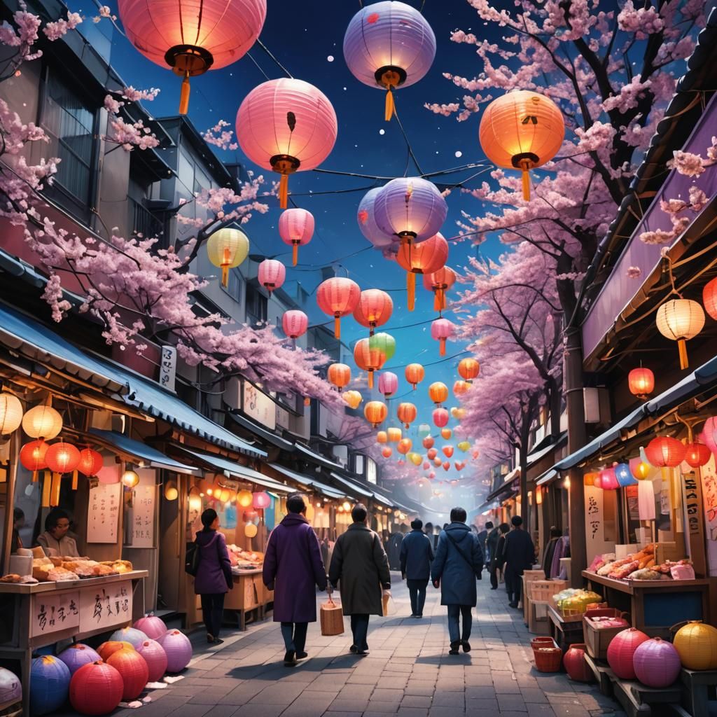 Dango Vendor in Tokyo: Whimsical Digital Art