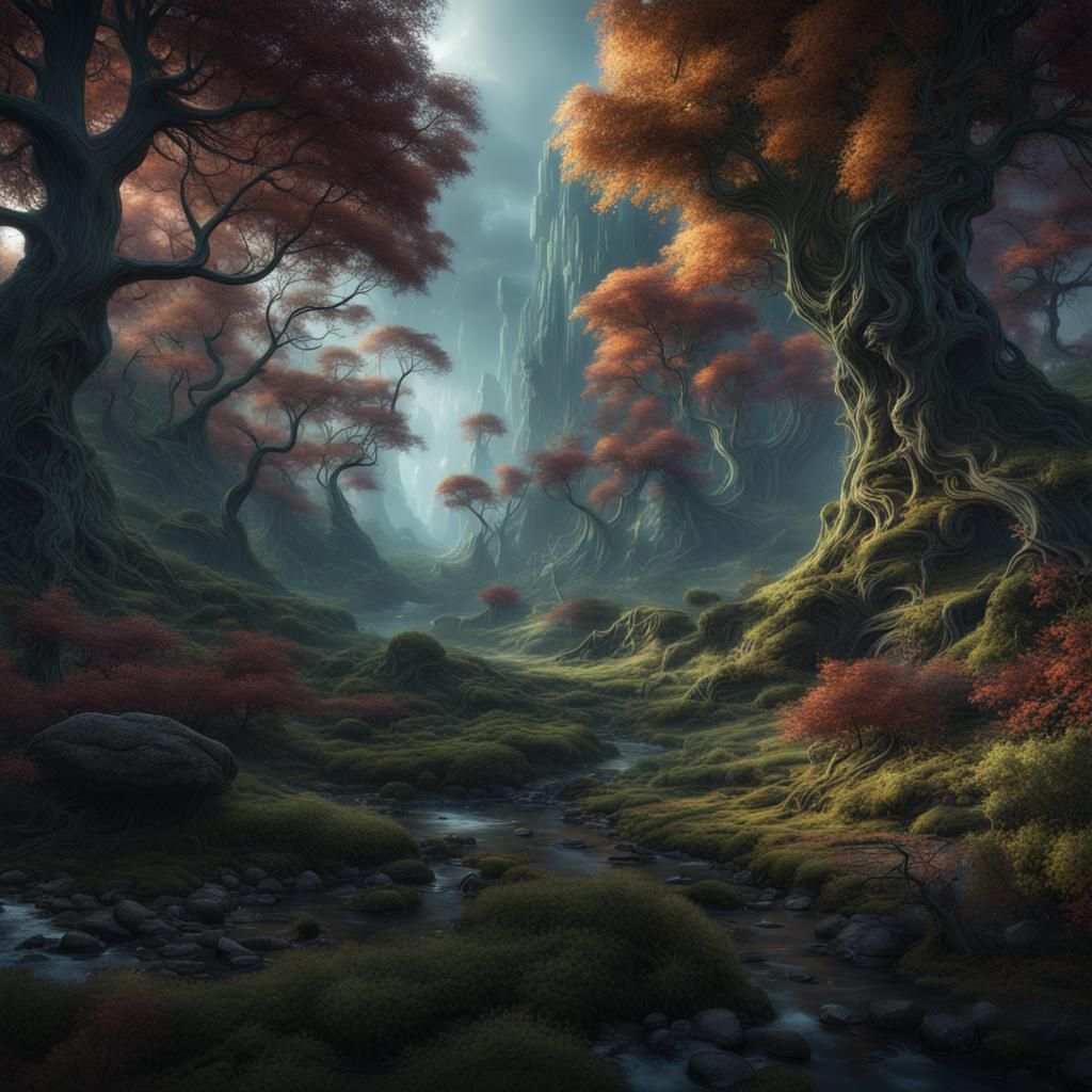 Mystic Forest: Detailed Fantasy Concept Art