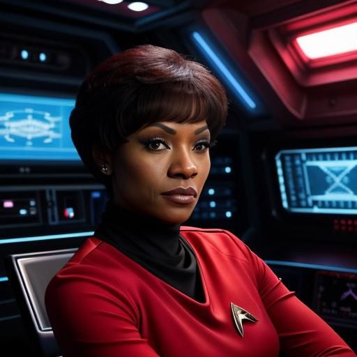 Uhura on the Enterprise Bridge in Hyperrealism