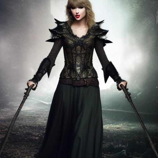 Taylor Swift as a Fantasy Cleric in HDR