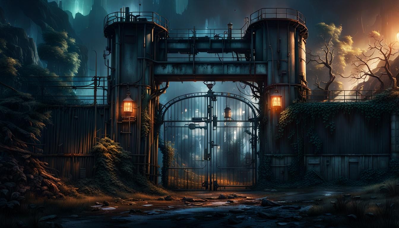 Abandoned Industrial Plant at Night: Digital Matte Painting