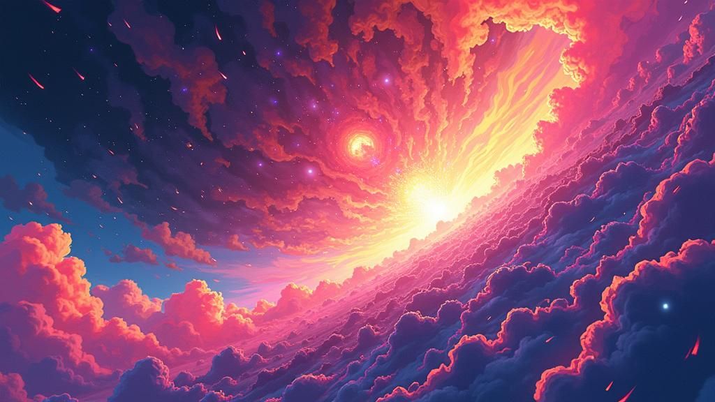 Kaleidoscopic Colors Dance: Anime-Inspired Still