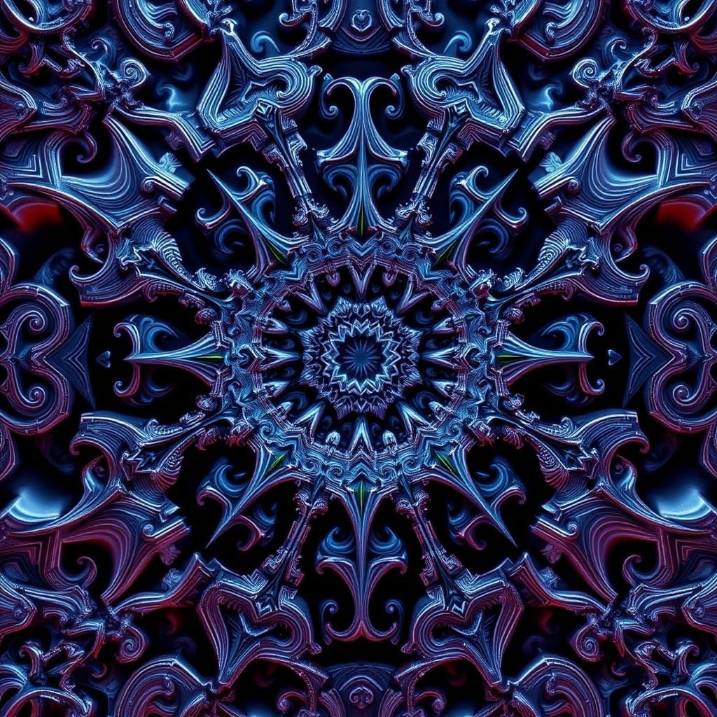 Intricate Fractal Pattern in Futuristic Concept Art Style