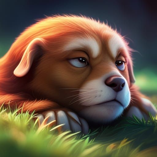 Adorable Sleeping Animal in Detailed 3D Rendering