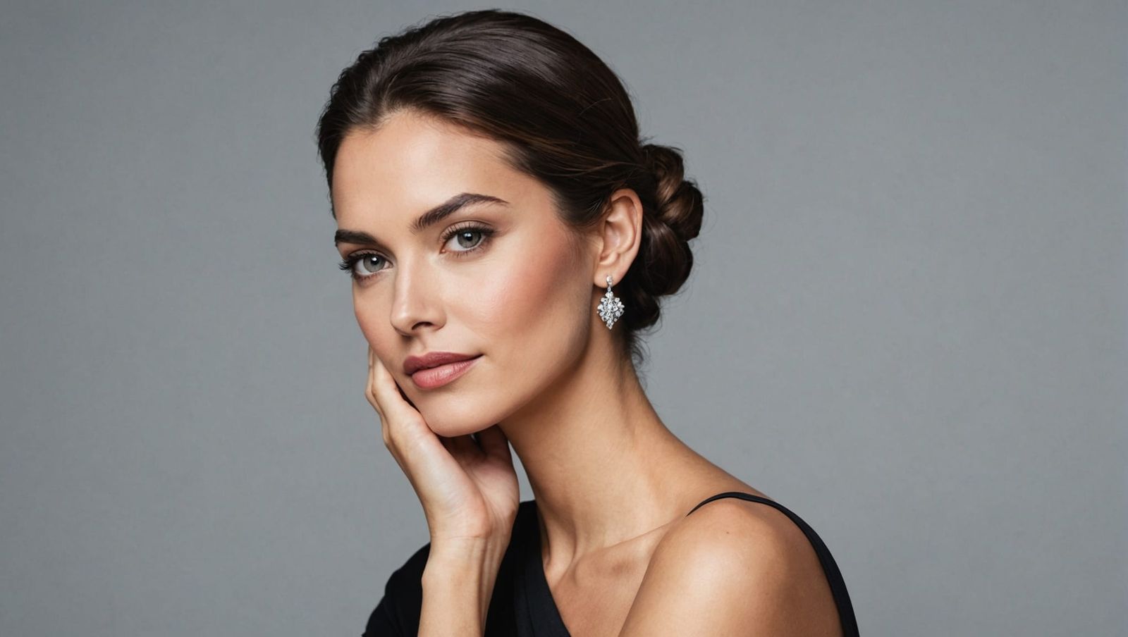 Chic Woman's Sophisticated Over-the-Shoulder Look