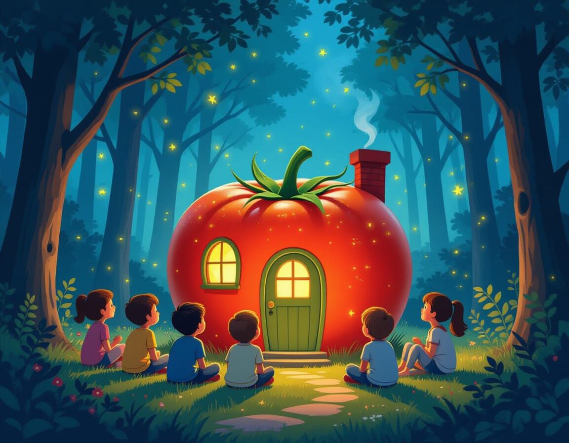 Children Discover a Tomato House in Enchanted Forest