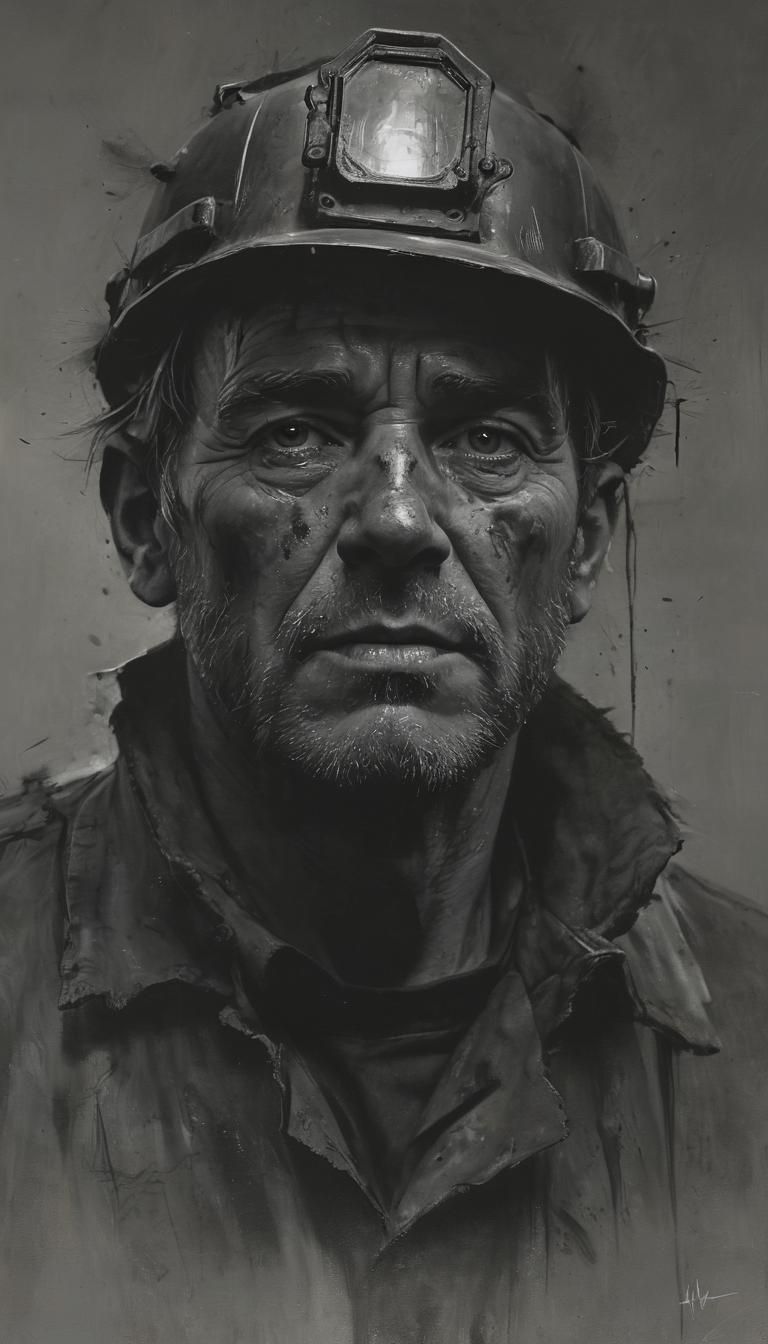 Northern Miner in Cold Monochromatic Light