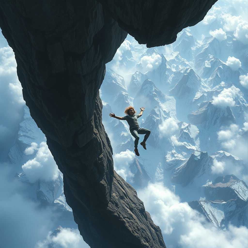 Surreal Freefall Through Infinite Layers