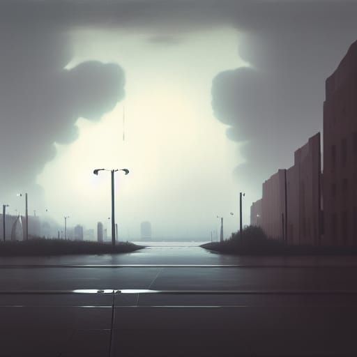 Rainy Cityscape in the Style of Gustave Doré