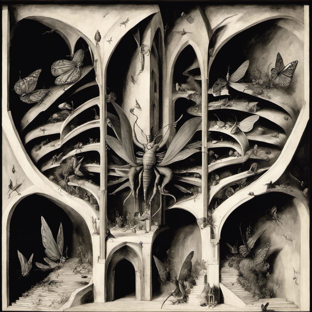 Grotesque Gothic Cathedral with Insectile Geometry