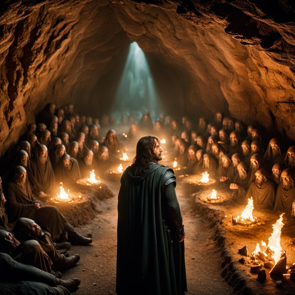 Aragorn in the Paths of the Dead: Ghostly Souls