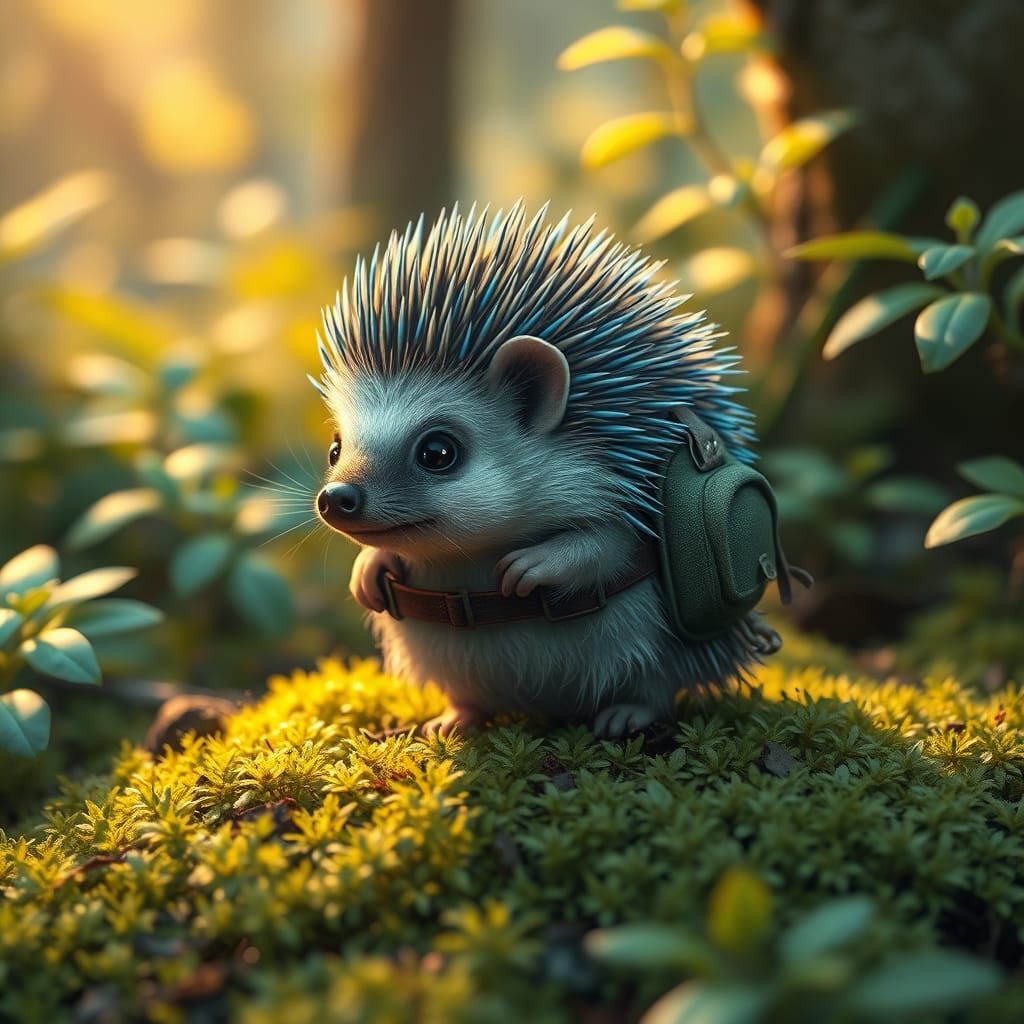 Mystical Hedgehog Embarks on Whimsical Quest