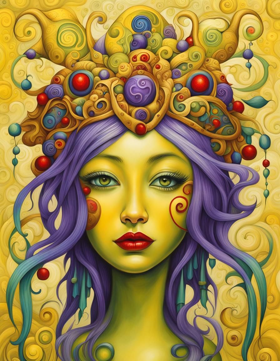 Fantasycore Creature with Elaborate Headdress