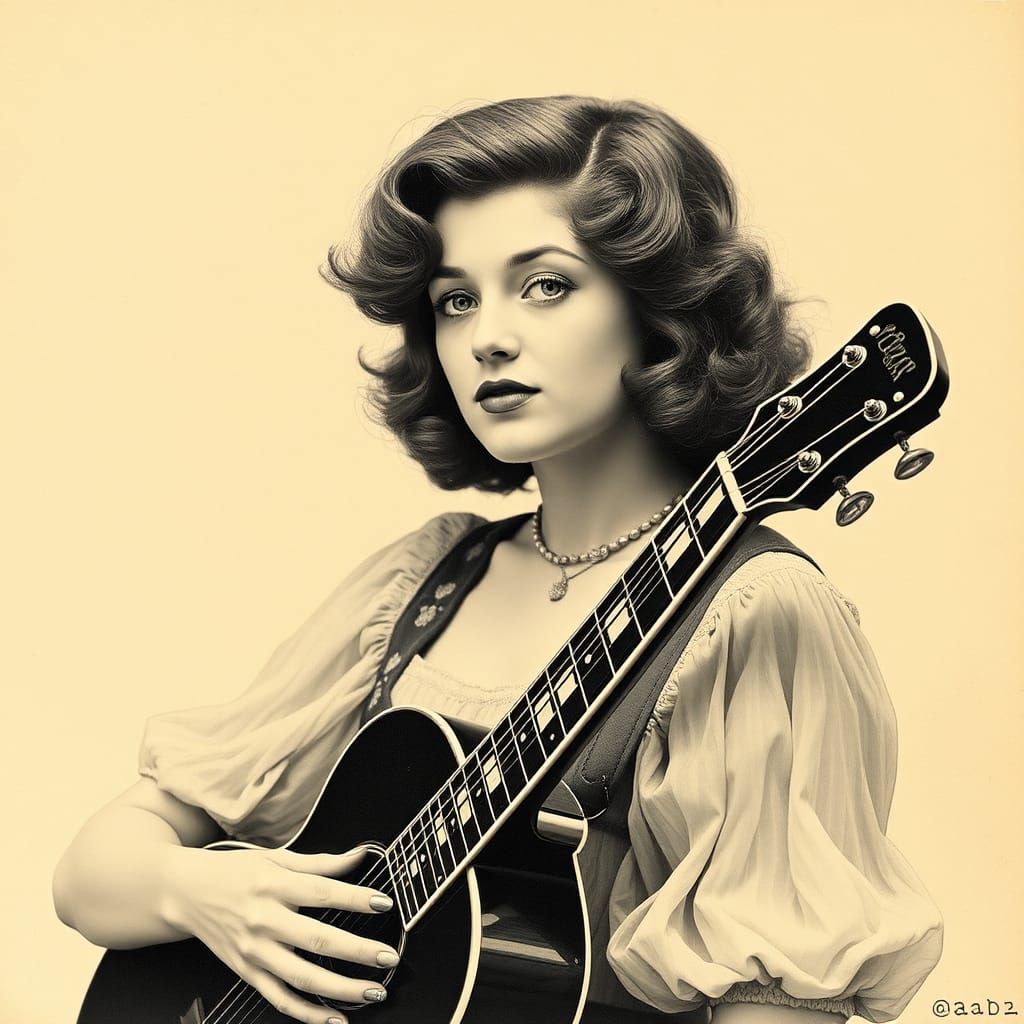 Elegant Gibson Girl Portrait Illustration