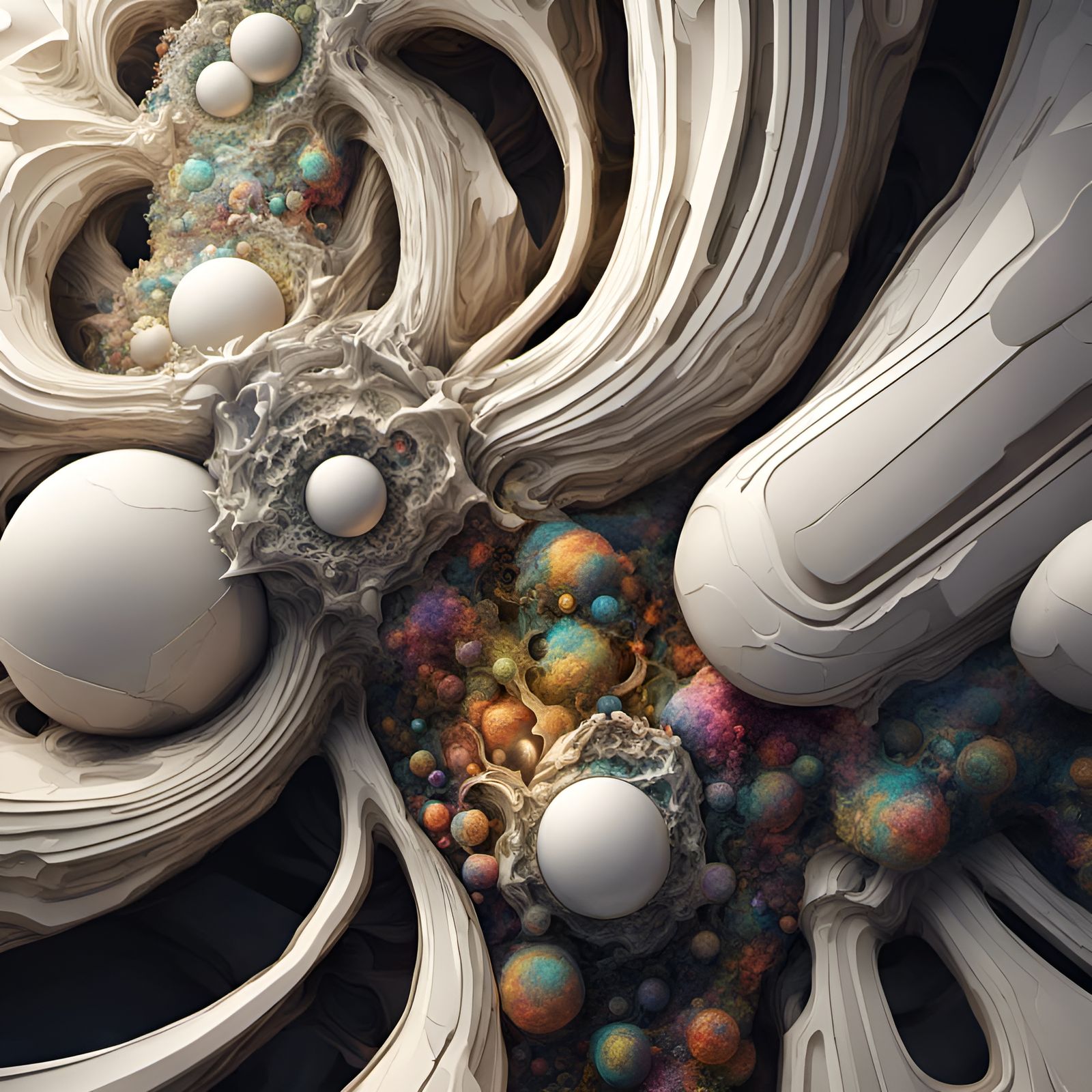 Geometric Abstract Art in Striking Polychromatic Cycles