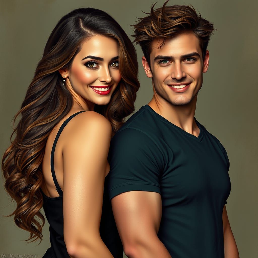 Confident Woman with Hazel Eyes in a Romantic Scene