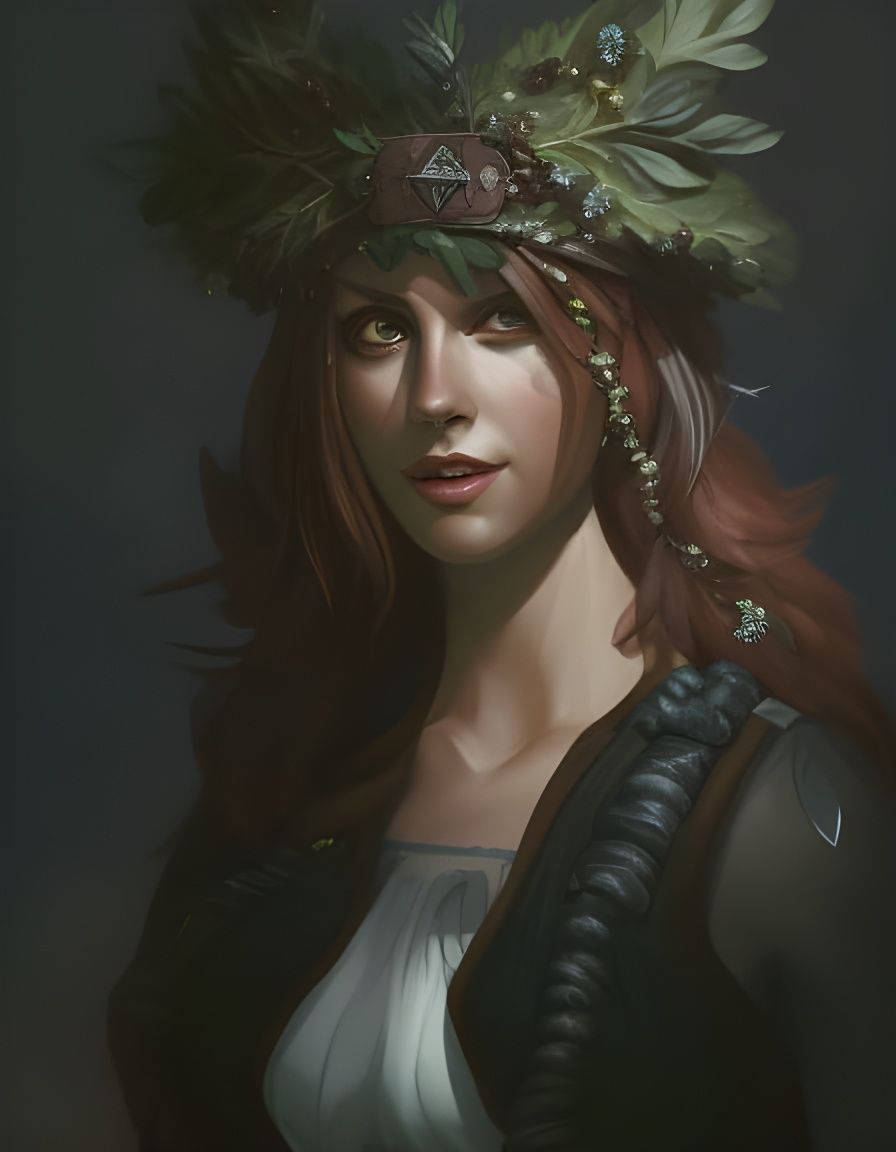 Druid Portrait in a Dark Dungeon