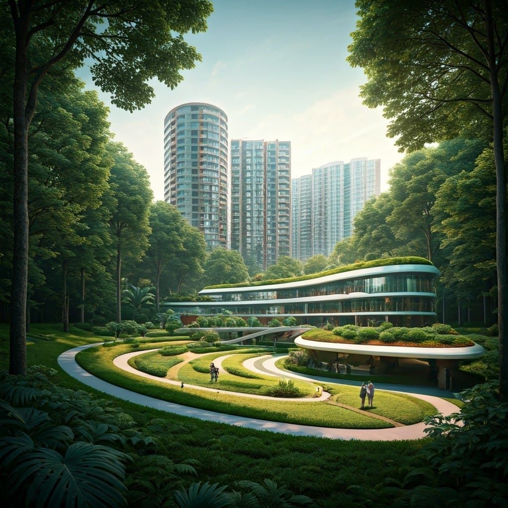 Futuristic Cityscape Inspired by Organic Architecture