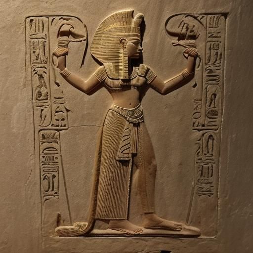 Ancient Egyptian Dress in Golden Tomb Light