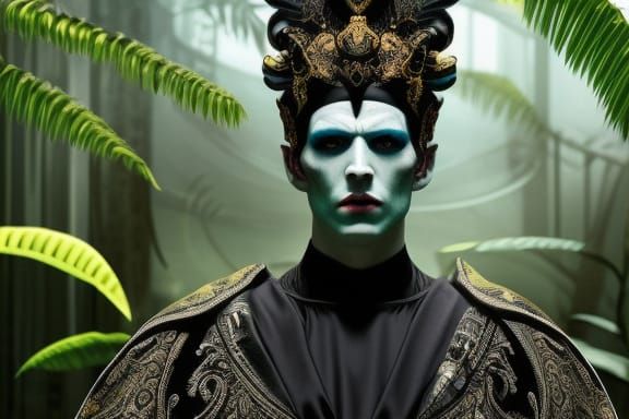 Alien Emperor in Jungle City: Hyperrealistic Sci-Fi Horror