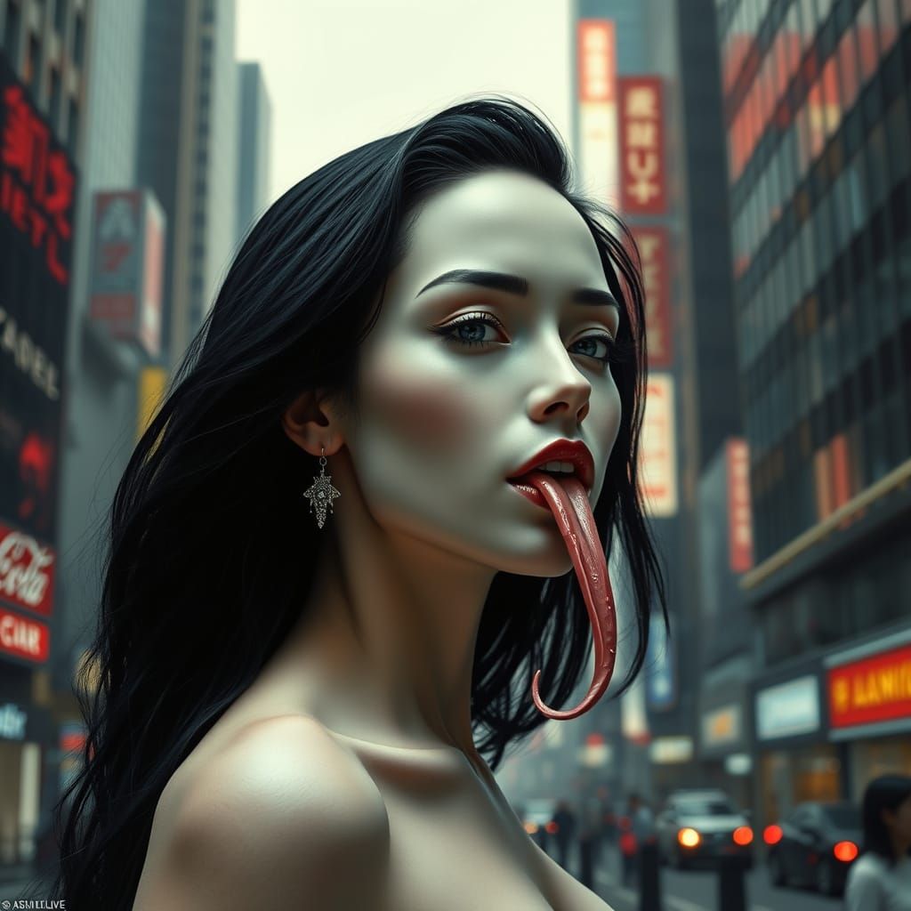 Ethereal City Siren in Dark Fantasy Style