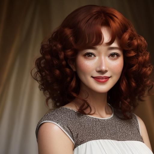 Portrait of a Radiant Woman with Glowing Hair