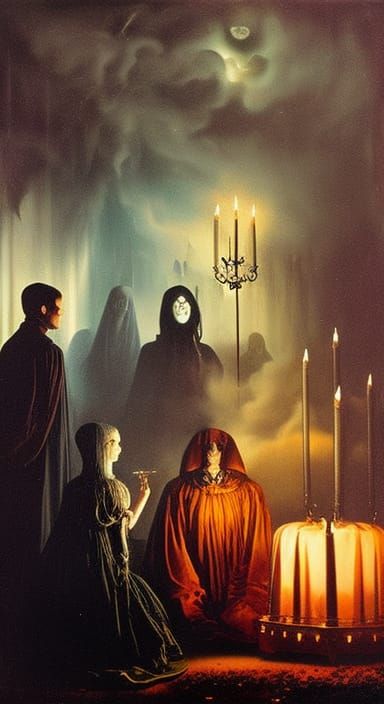 Eerie Gothic Maiden in Dark Academia Style