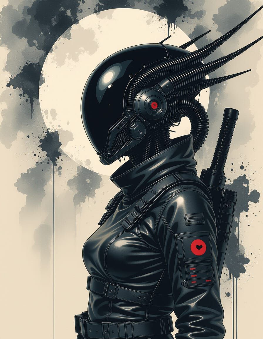 Xenomorph in Glitch Core Style