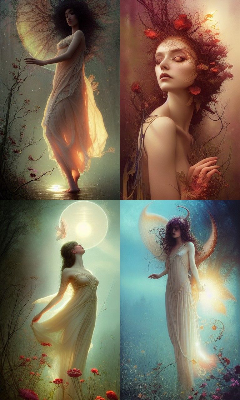 Ethereal Summer Witch in Dreamy Sunlight